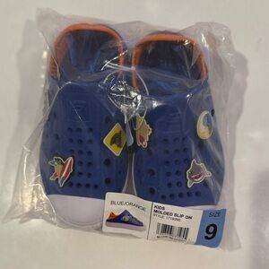 Sketchers Kids Blue & Orange Slip-On Water Shoes NEW